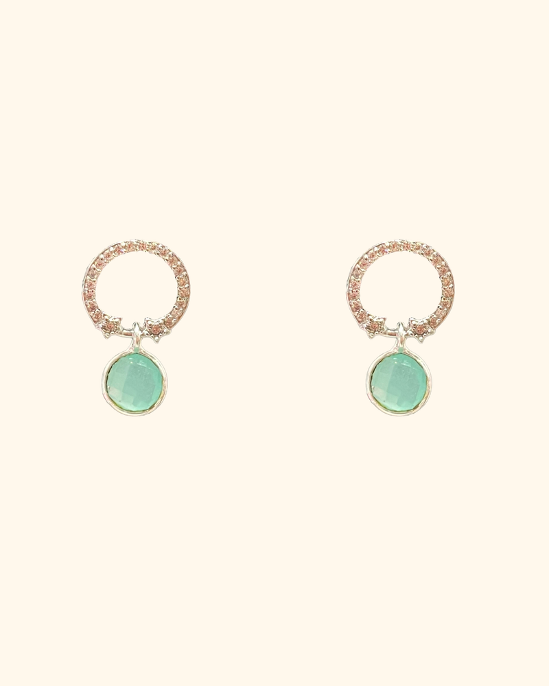 Amazonite Halo Earring