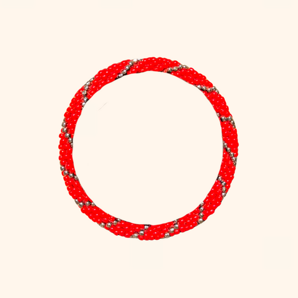 Petite Vermillion and Silver Shine Bracelet