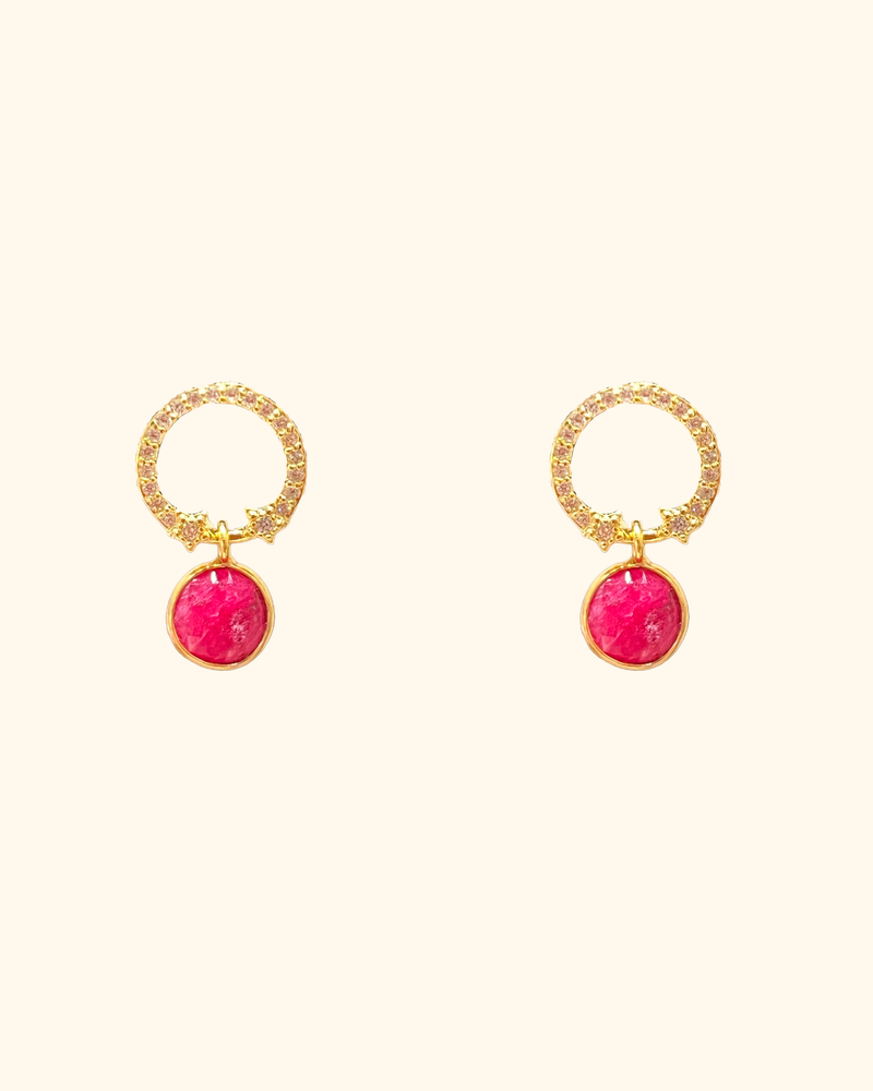 Ruby Halo Earring