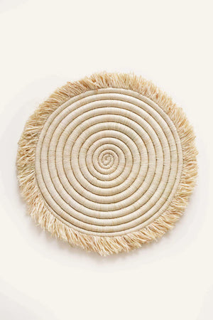 Natural Raffia Fringe Placemat