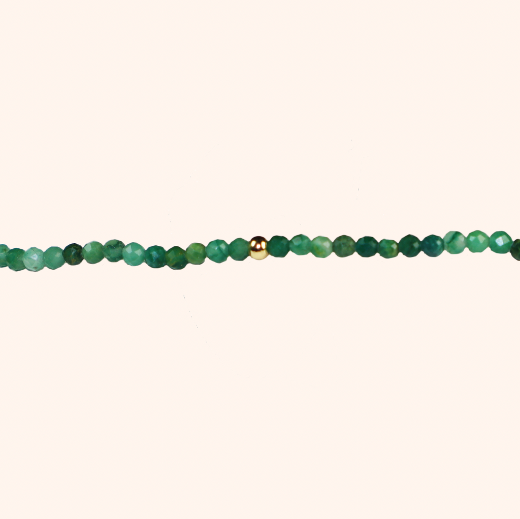 Emerald + Gold Gemstone Bracelet