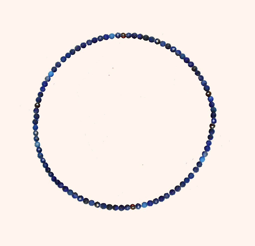 Lapis + Gold Gemstone Bracelet