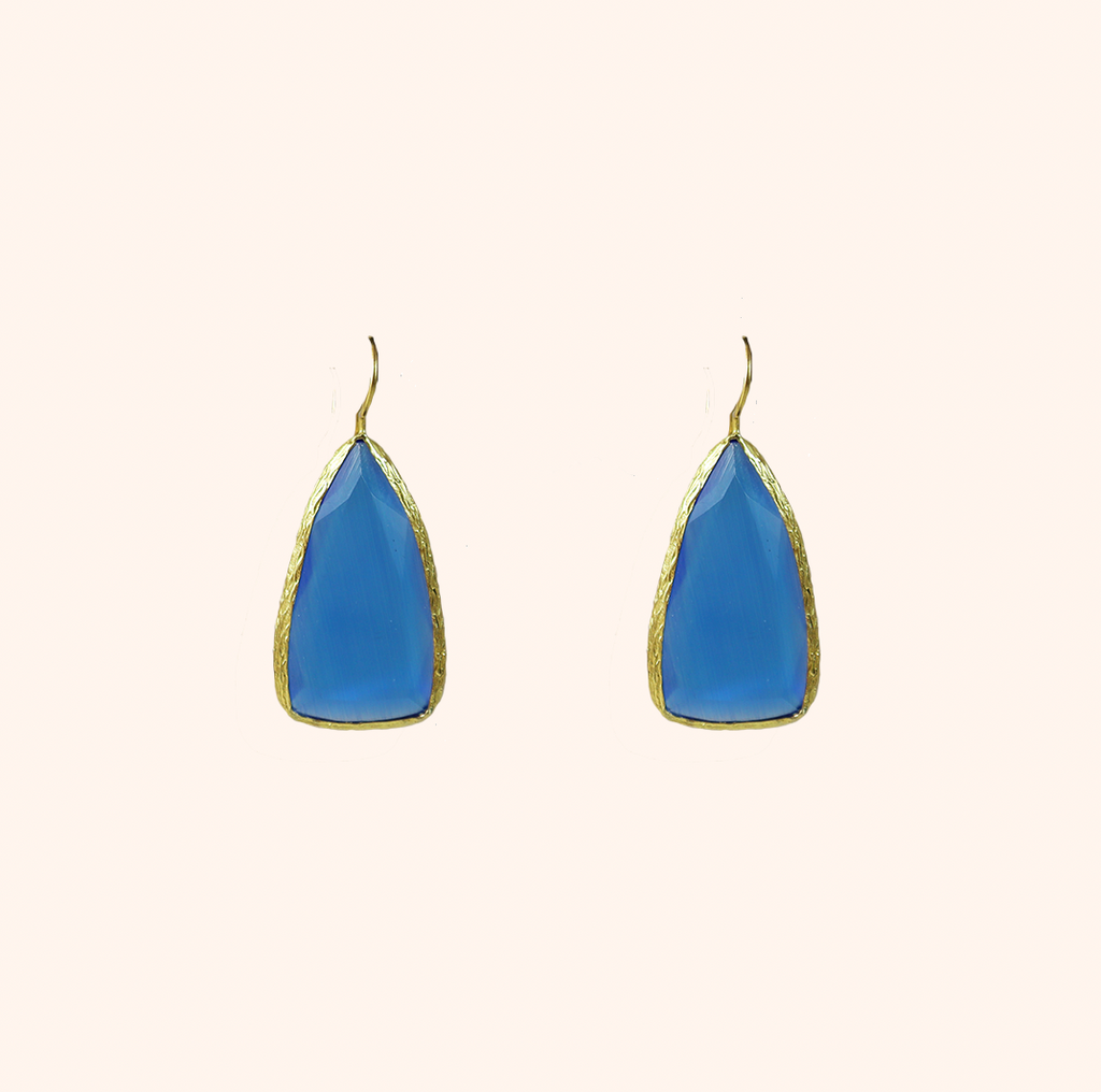 Azure Cat's Eye Earrings