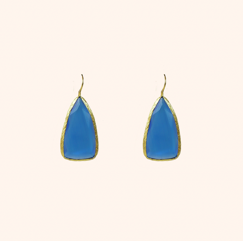 Azure Cat's Eye Earrings