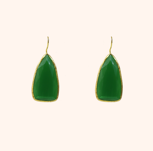 Emerald Cat's Eye Earrings