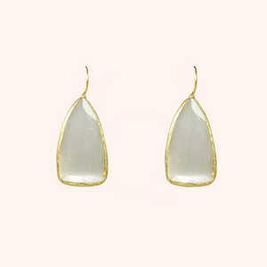 White Cat's Eye Earrings