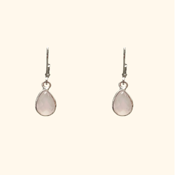 Rose Quartz Dewdrop Earring