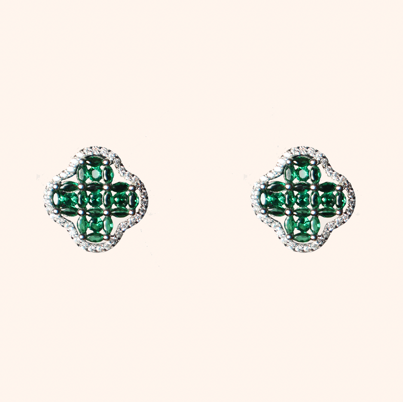 Emerald Clover Earring