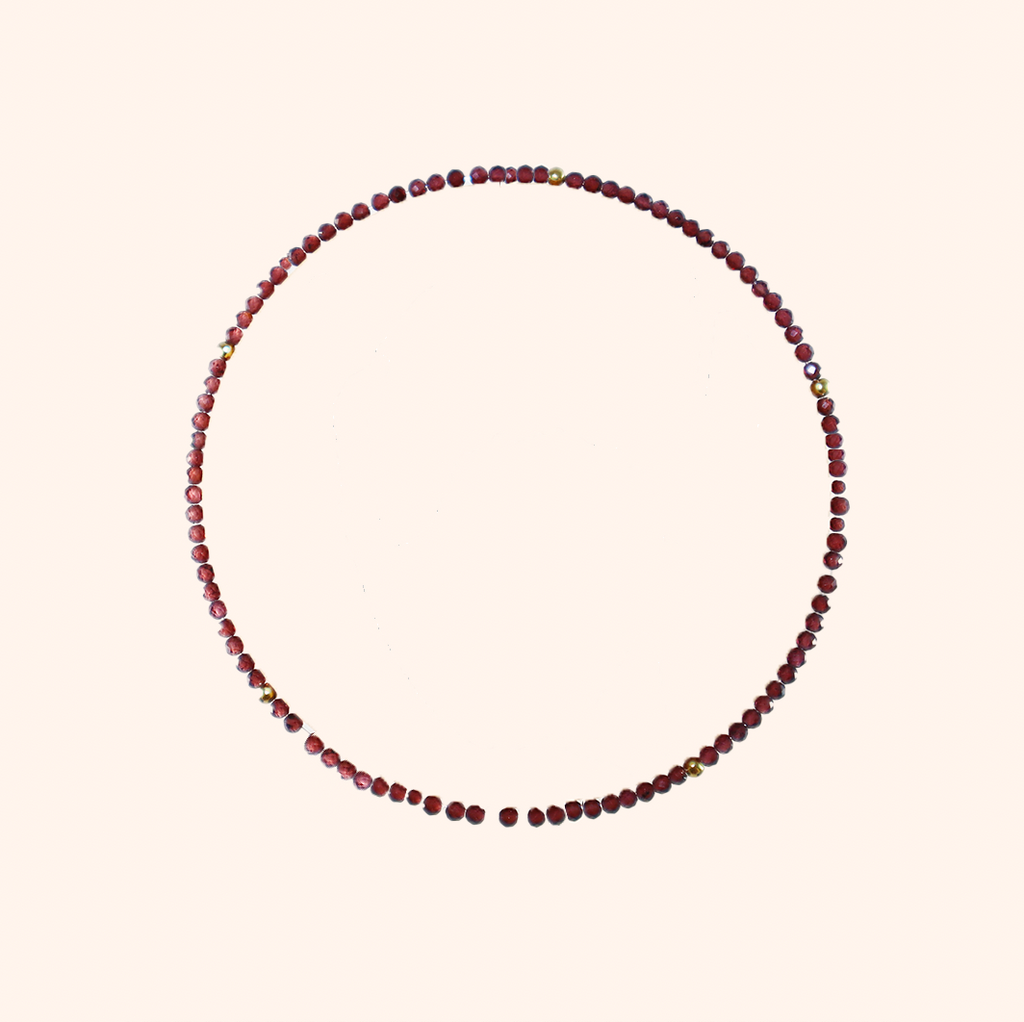 Garnet + Gold Gemstone Bracelet