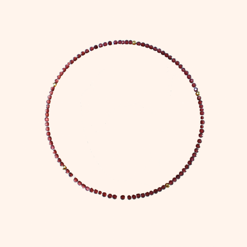 Garnet + Gold Gemstone Bracelet