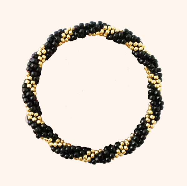 Petite Black and Gold Prosperity Bracelet