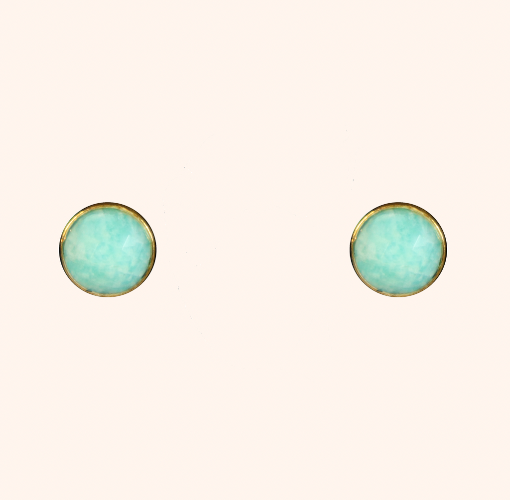 Gold + Turquoise Stud Earrings