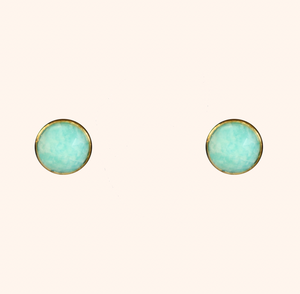 Gold + Turquoise Stud Earrings
