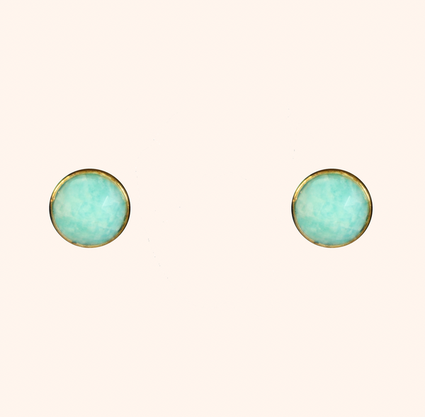 Gold + Turquoise Stud Earrings