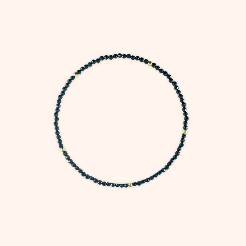Gold + Black Spinel Gemstone Bracelet