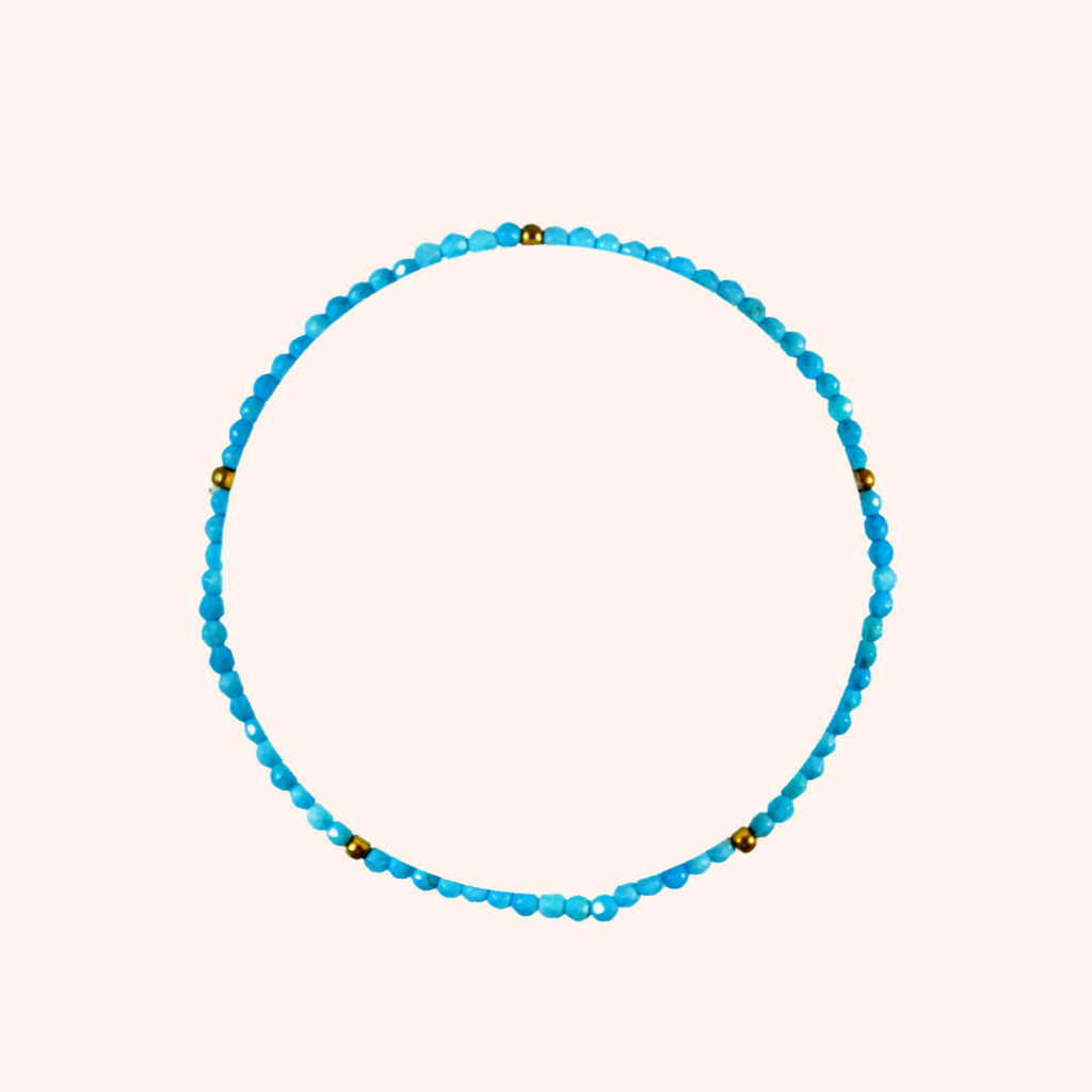 Gold + Turquoise Gemstone Bracelet