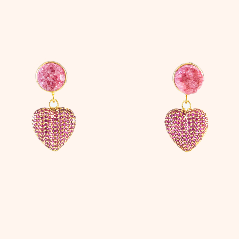 Red ruby heart earrings deals