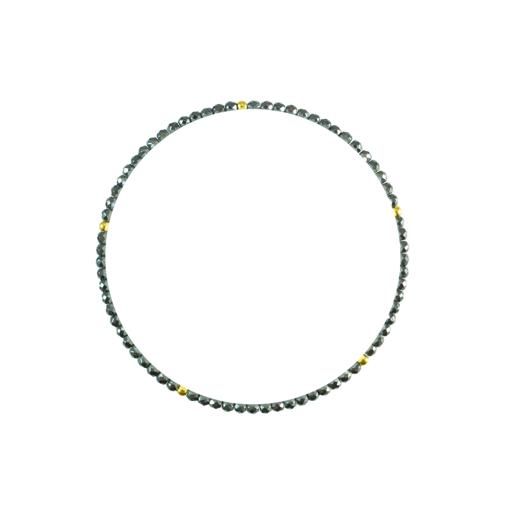 Gold + Hematite Gemstone Bracelet