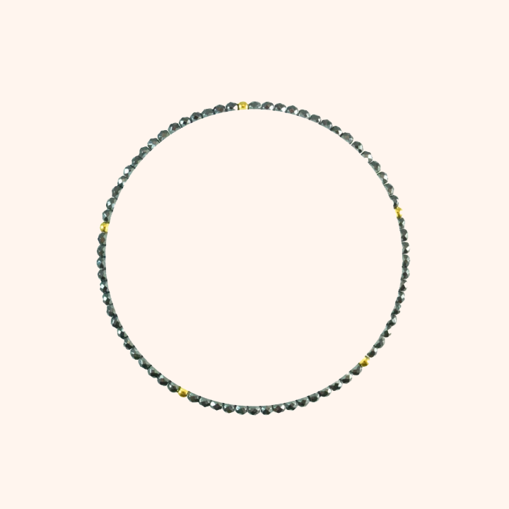 Gold + Hematite Gemstone Bracelet