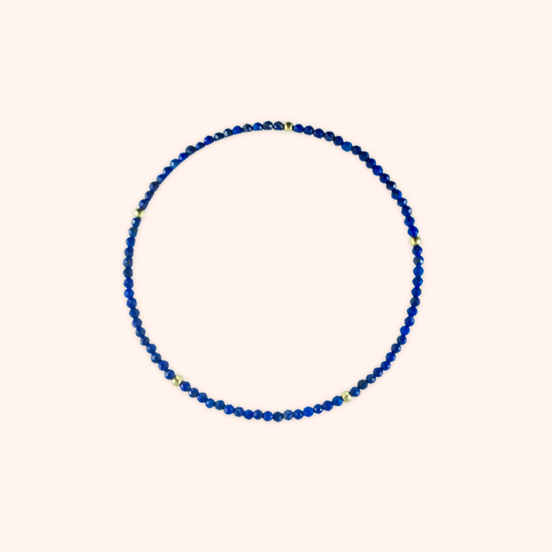 Gold + Lapis Gemstone Bracelet