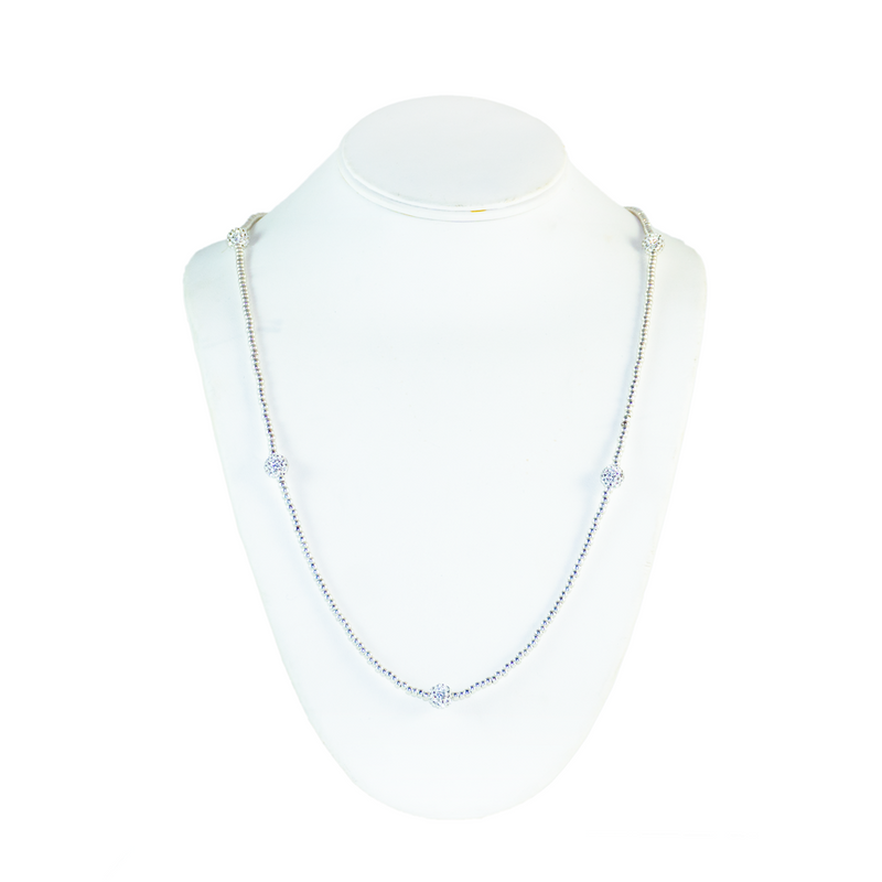 Lux Platinum Black Tie Necklace