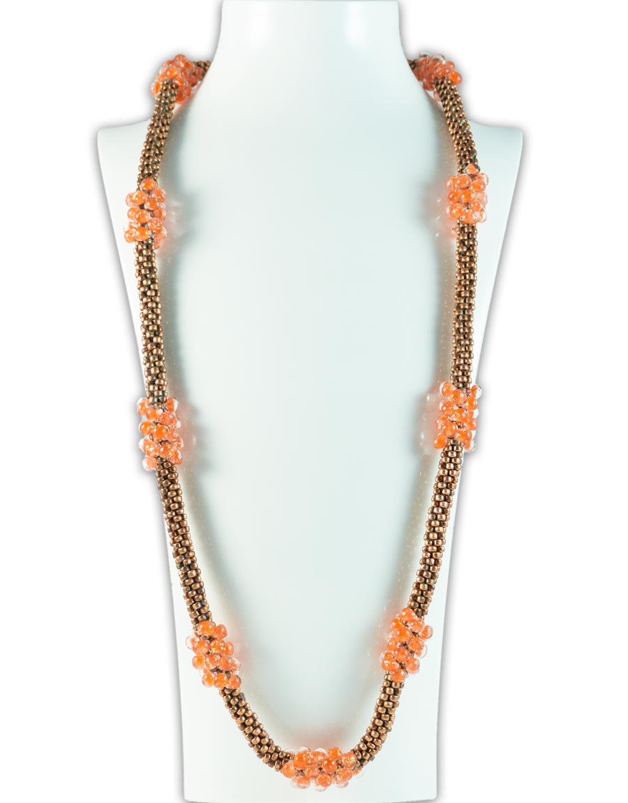 Beads Mala - Three Line - Orange