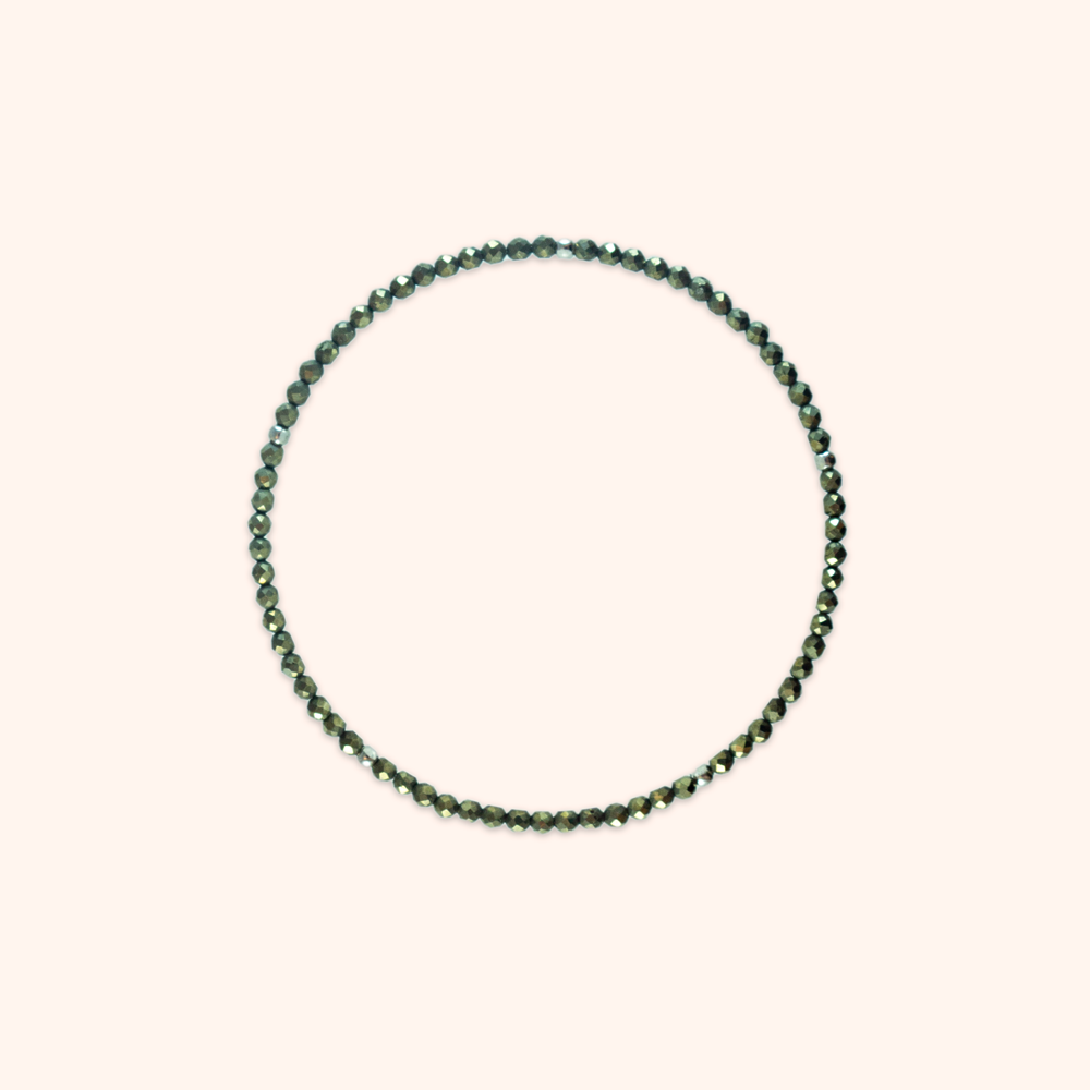 Silver + Pyrite Gemstone Bracelet